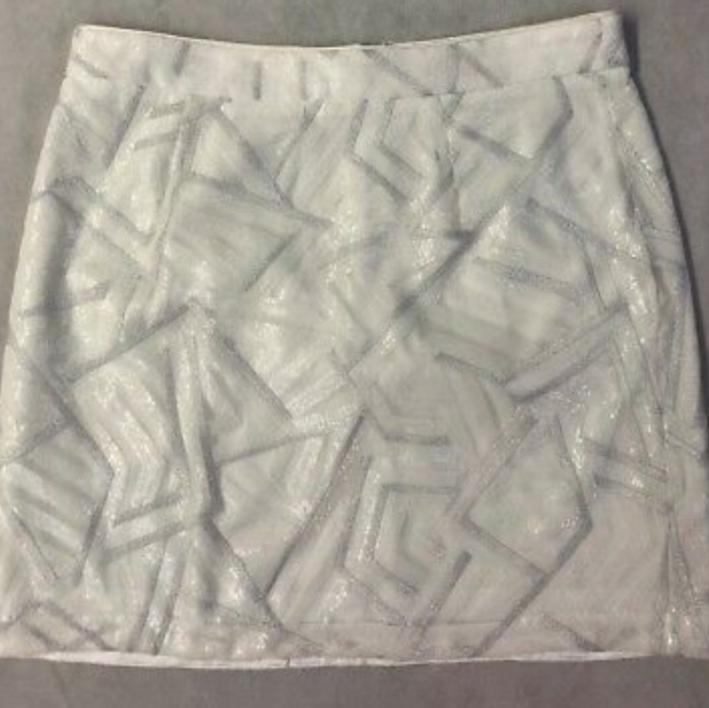 Piperlime BNWT Linear Metallic Miniskirt, Size 4,